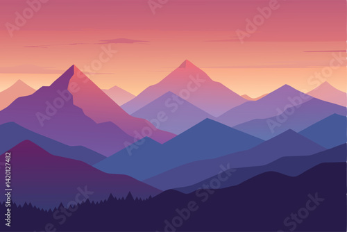 mountains in the morning
