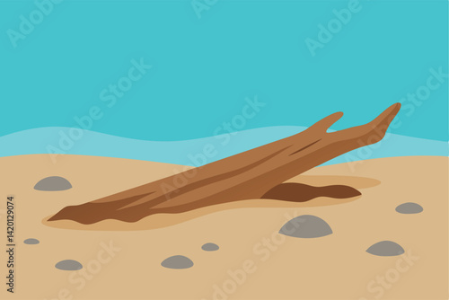 vector illustration of a beach