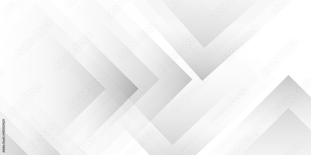 Obraz premium Abstract modern white design features subtle shadows . Modern white and gray technology concept diamond triangle geometric line background . abstract tech banner design. Graphic design element stripe
