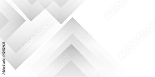 Abstract modern white design features subtle shadows . Modern white and gray technology concept diamond triangle geometric line background . abstract tech banner design. Graphic design element stripe