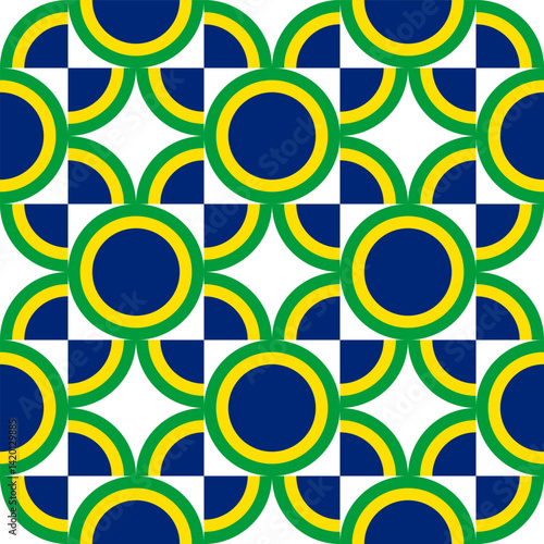 brazil flag circle pattern. geometric background for decoration. vector illustration
