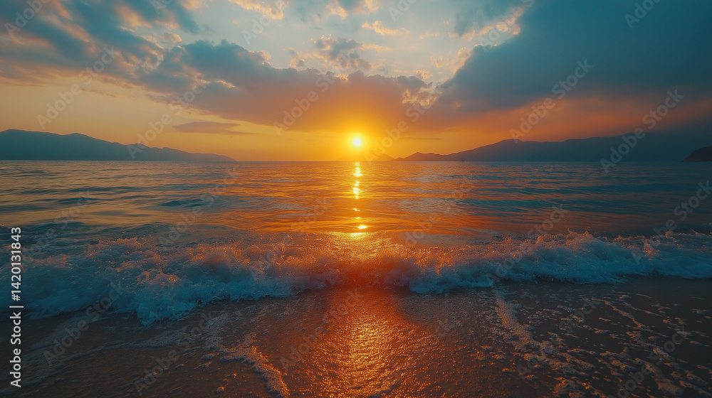 sunset over the sea sunset over the sea