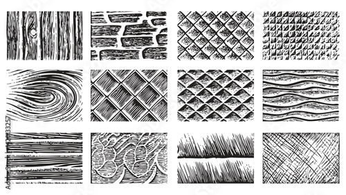 Varied Hand-Drawn Seamless Background Patterns