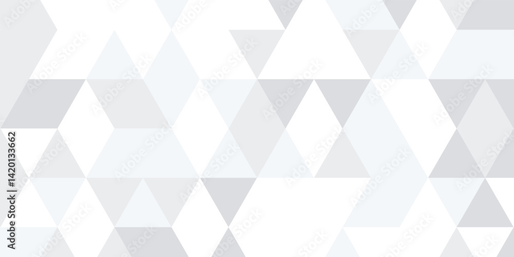 Fototapeta premium White triangle geometric pattern background, Geometric background made of triangles, Abstract geometric background. Vector 3d illustration