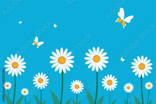 daisies and butterflies