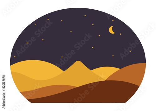 Dusk Sky with Golden Tones Vector Illustration Beautiful Twilight Horizon Scene with Warm Colors