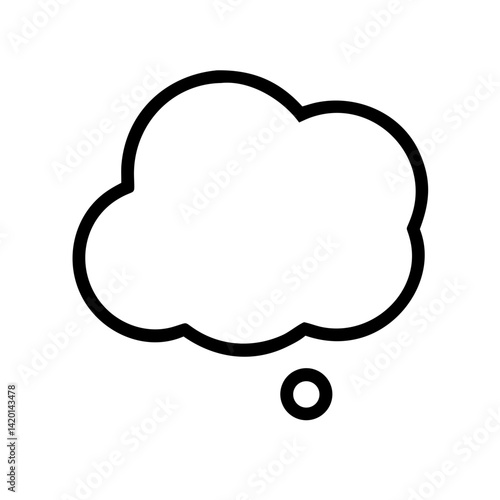 thought bubble vector icon for ideas, brainstorming and creative concepts flat stroke icon for apps and websites
