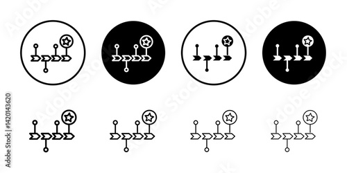 Chronology icon Flat simple outline set
