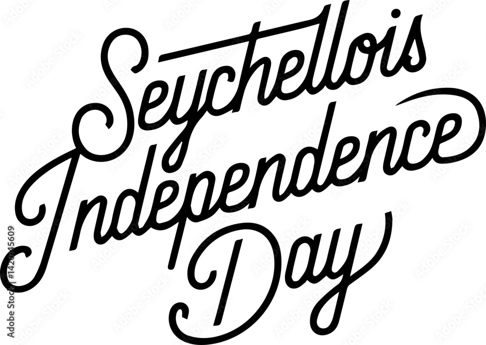 Seychelles Independence Day Calligraphy Design Seychelles Independence Day Calligraphy Design