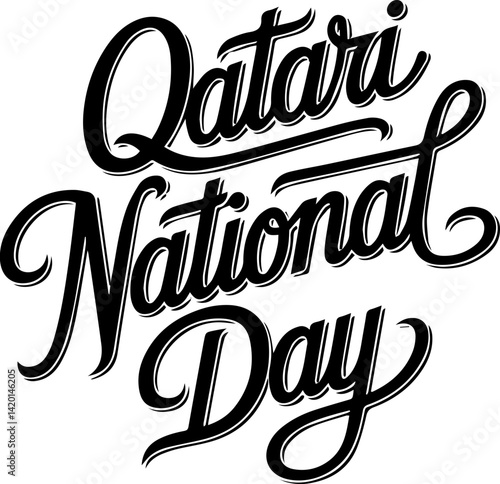 Qatar National Day Calligraphy Design