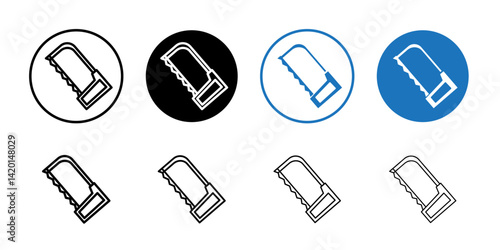 hacksaw icon Flat simple outline set