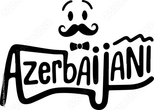 Azerbaijan Cartoon Logo Design Vector