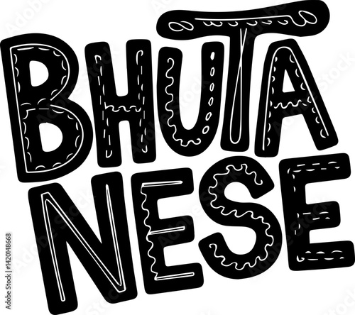 Bhutanese Culture Decorative Text Art