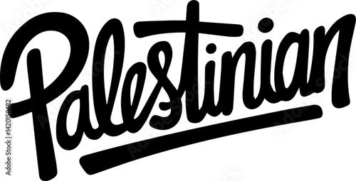 Palestinian Typography Design – Bold Script Handwritten Cultural Identity Lettering