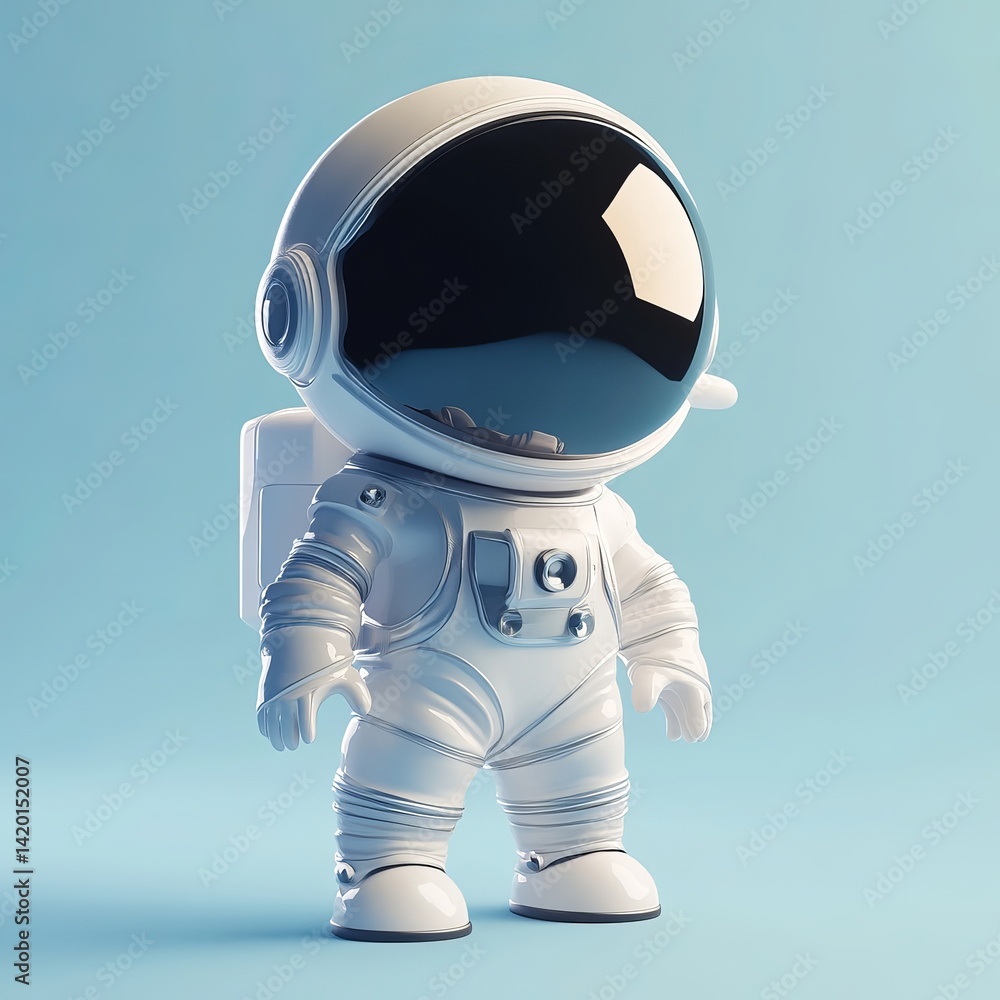custom made wallpaper toronto digitalGlossy 3D Astronaut Standing in Futuristic Style