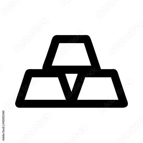 Gold bars bullion investment wealth finance precious metal asset symbol icon illustration vector