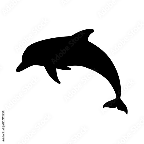 Dolphin silhouette vector illustration for marine life animal sea ocean aquatic design and art projects