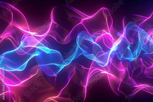 abstract background with a glowing abstract waves, design for greeting cards and banners and posters. Genererative AI