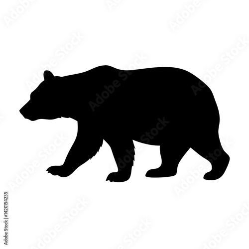 Black bear silhouette vector illustration wildlife animal grizzly bear clip art walking bear design image