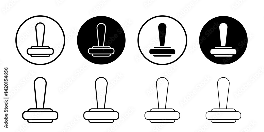 Rubber Stamp icon Flat simple outline set Rubber Stamp icon Flat simple outline set