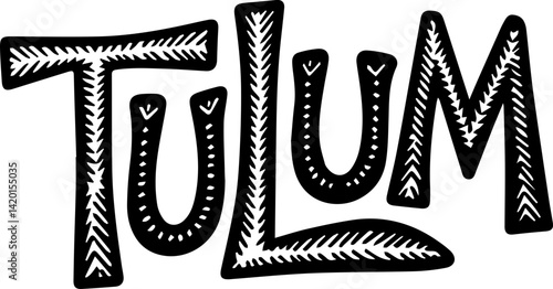 Tulum Mexico Mayan Ruins Text Art