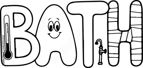 Fun Bath Time Coloring Page