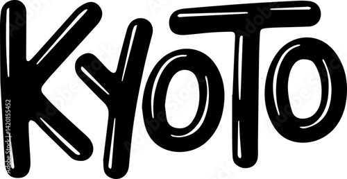 Bold Kyoto City Typography Design.