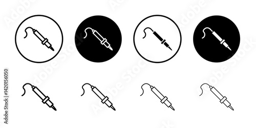 Soldering iron icon Flat simple outline set