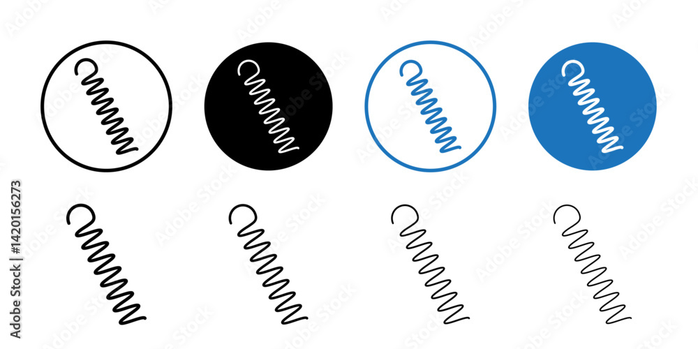 spring icon Flat simple outline set spring icon Flat simple outline set