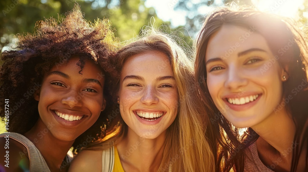 A cheerful group of people smiling and enjoying a picnic in a sunny park. A cheerful group of people smiling and enjoying a picnic in a sunny park.