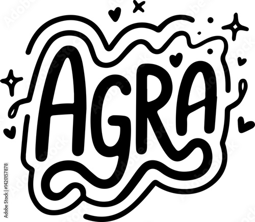 Agra City India Travel Poster