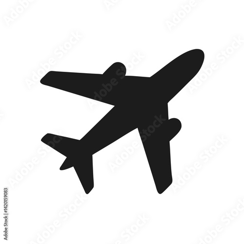Airplane vector flight travel transportation plane aviation journey holiday trip fly airline silhouette aircraft transport