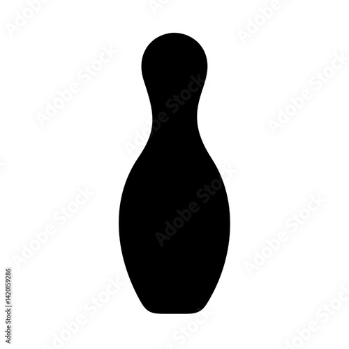 Bowling pin vector strike spare game sport tenpin bowling alley icon silhouette equipment black object