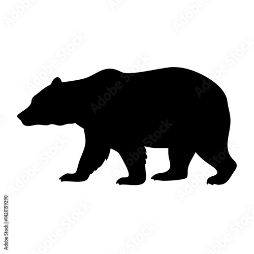 Black bear silhouette vector illustration wildlife animal mammal nature grizzly bear walking image