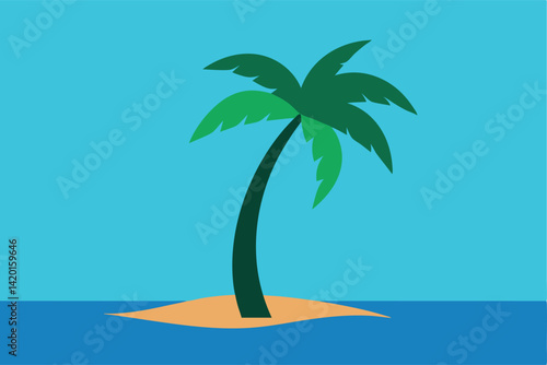 tropical island with palm trees