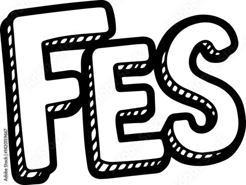 FES Bold Outline Lettering Design
