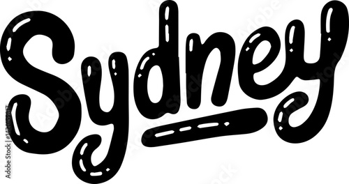 Sydney City Handwritten Typography Art