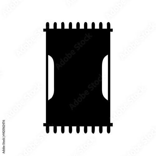 Illustration of black loom weaving textile craft design material pattern thread fiber art tool craftwork