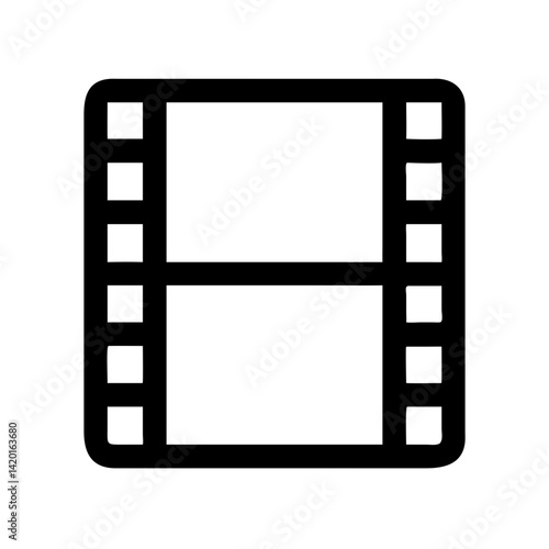 Film strip icon vector illustration for cinema movie production and video editing project use