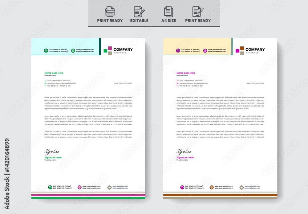 Exclusive Letterhead design template Exclusive Letterhead design template