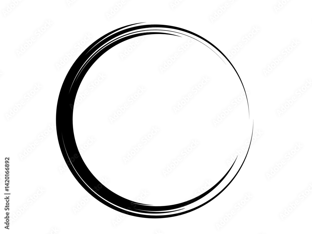 Grunge circle made of black paint using art brush. Grunge circle made of black ink isolated on the white background. Grunge circle made of black paint using art brush. Grunge circle made of black ink isolated on the white background.
