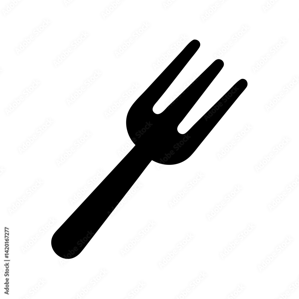Fork icon vector illustration, kitchen utensil, dining flatware, restaurant silverware design element Fork icon vector illustration, kitchen utensil, dining flatware, restaurant silverware design element