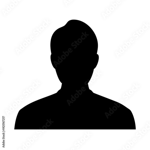 Silhouette profile person head human avatar user anonymous portrait black shape graphic vector