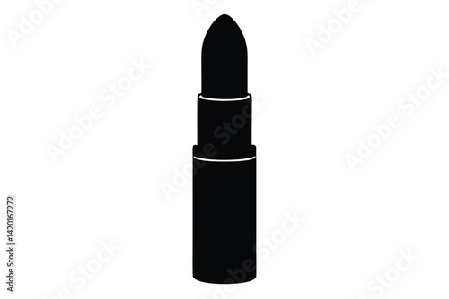 Monochrome lipstick illustration featuring a bullet shape and a sleek design