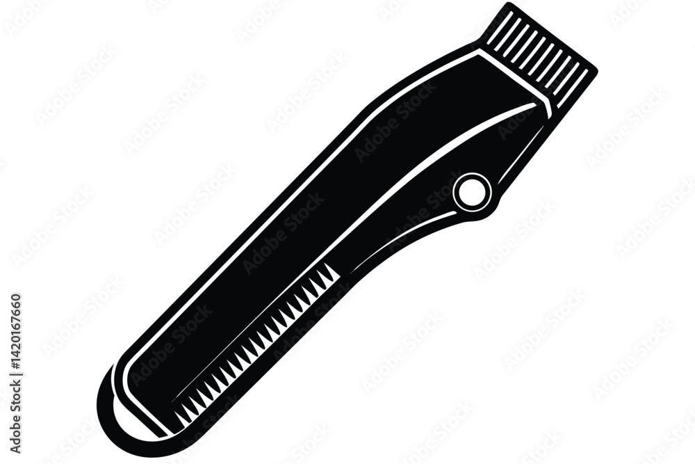 Obraz premium Stylized vector graphic of a hair clipper on a white background