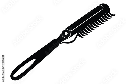 Black and white vintage folding comb for hair styling and grooming