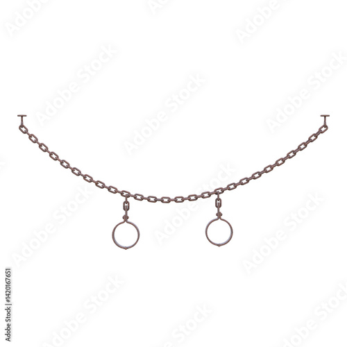 Wallpaper Mural Rusty Chain Shackles, 3d illustration isolated on white background Torontodigital.ca