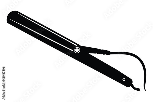 Sleek and modern flat iron isolated on white background showcasing hair care appliance