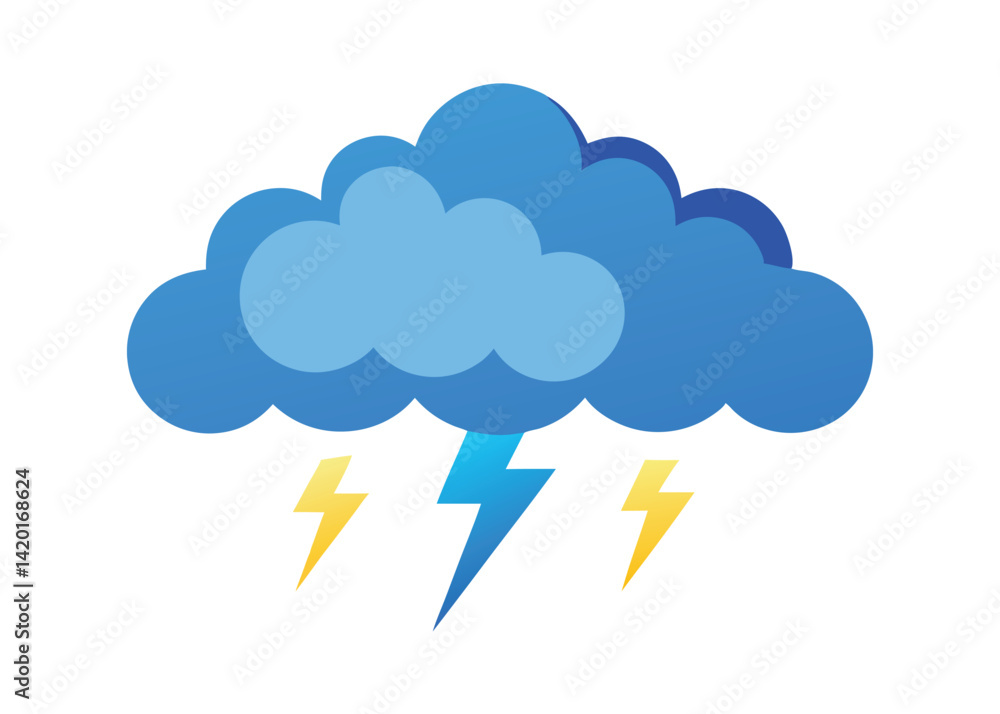 Thunderstorm Clouds in the Sky Vector Illustration Dark Clouds with Lightning and Stormy Weather Thunderstorm Clouds in the Sky Vector Illustration Dark Clouds with Lightning and Stormy Weather