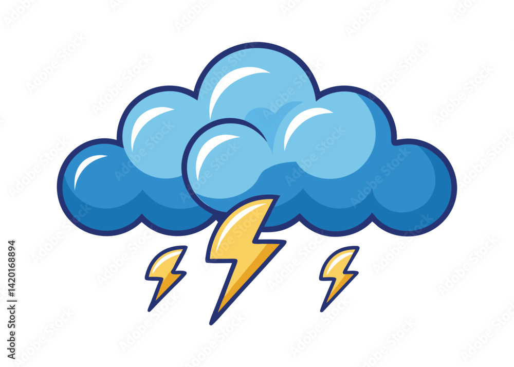 Thunderstorm Clouds in the Sky Vector Illustration Dark Clouds with Lightning and Stormy Weather Thunderstorm Clouds in the Sky Vector Illustration Dark Clouds with Lightning and Stormy Weather